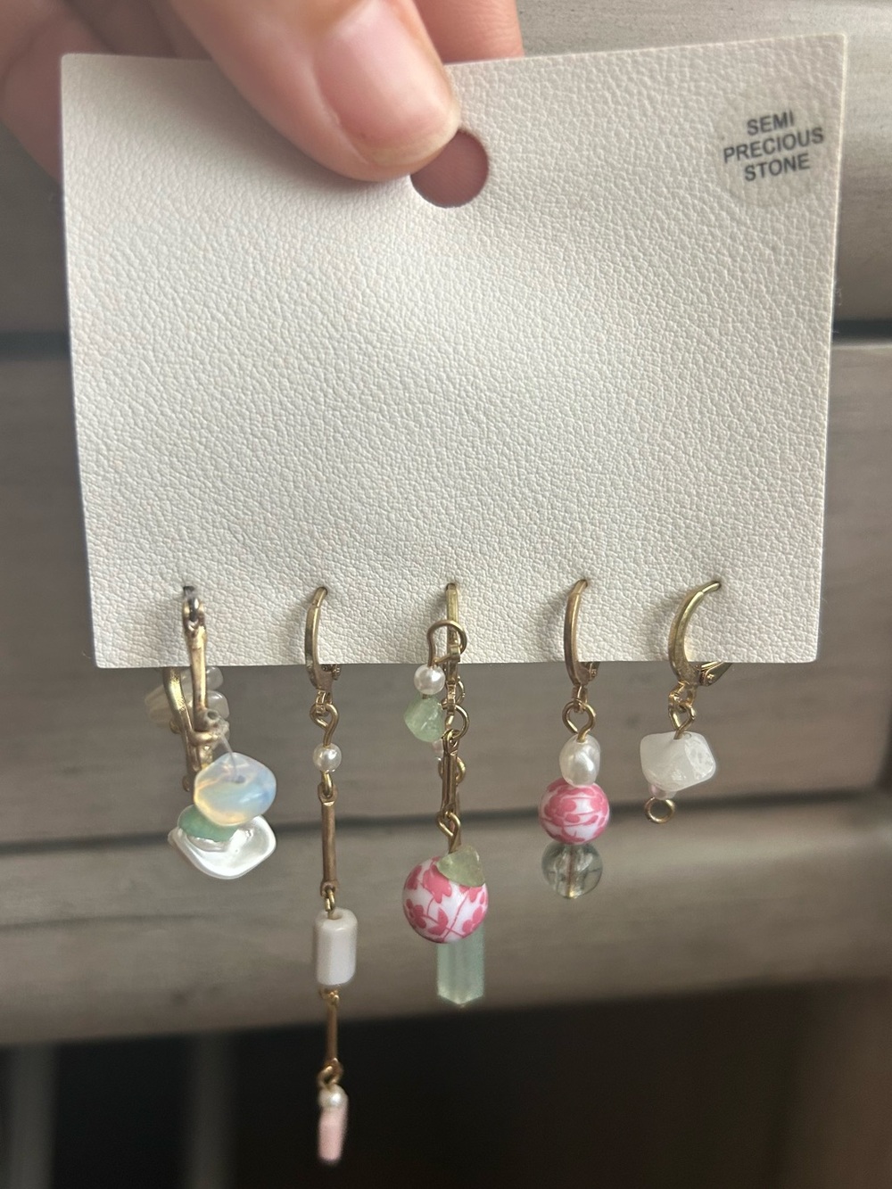 NIP Free People Semi Precious Stone Earring Set